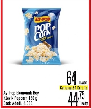 Ay-Pop Ekonomik Boy Klasik Popcorn 130G