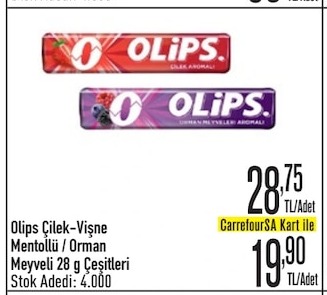 Olips Çilek-Vişne Mentollü / Orman Meyveli 28G Cesitleri