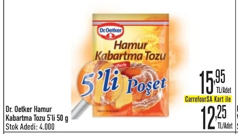 Dr. Oetker Hamur Kabartma Tozu 5'Li 50 G