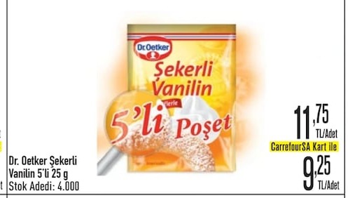 Dr. Oetker Şekerli Vanilin 5'Li 25 G