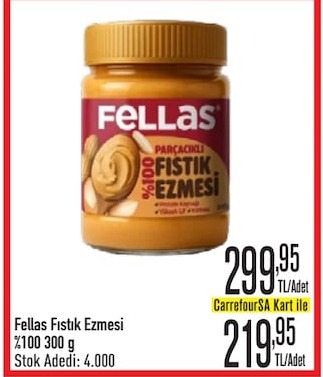 Fellas Fıstık Ezmesi %100 300 G