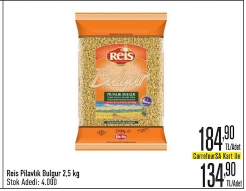 Reis Pilavlık Bulgur 2,5 Kg