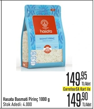 Hasata Basmati Pirinç 1000 G