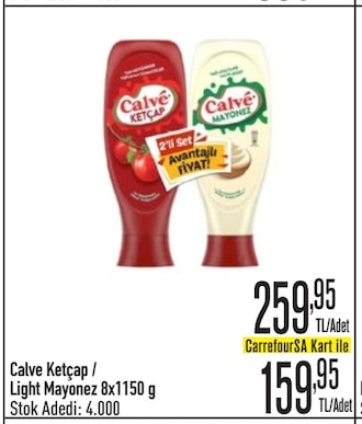 Calve Ketçap / Light Mayonez 8X1150 G