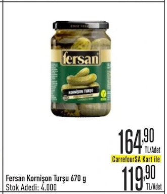 Fersan Kornişon Turşu 670 G