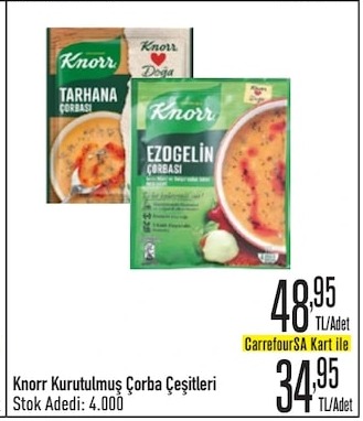 Knorr Kurutulmuş Çorba Çeşitleri