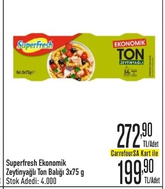 Superfresh Ekonomik Zeytinyağlı Ton Balığı 3X75 G