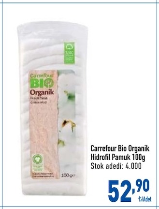 Carrefour Bio Organik Hidrofil Pamuk 100G