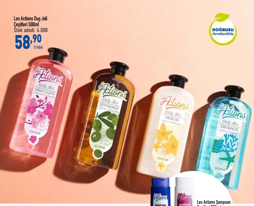 Les Actions Duş Jeli Çeşitleri 500Ml