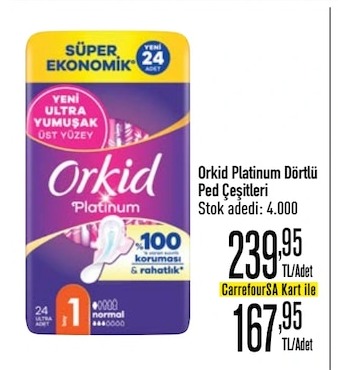 Orkid Platinum Dörtlü Ped Çeşitleri