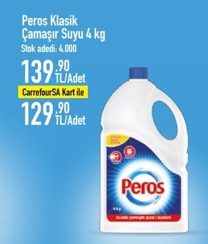 Peros Klasik Çamaşır Suyu 4 Kg