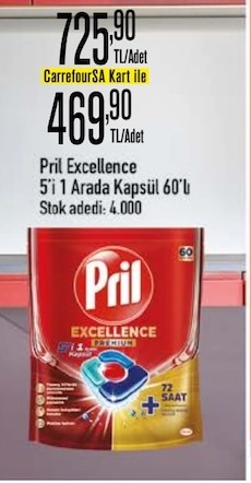 Pril Excellence 5'I 1 Arada Kapsül 60'Lı