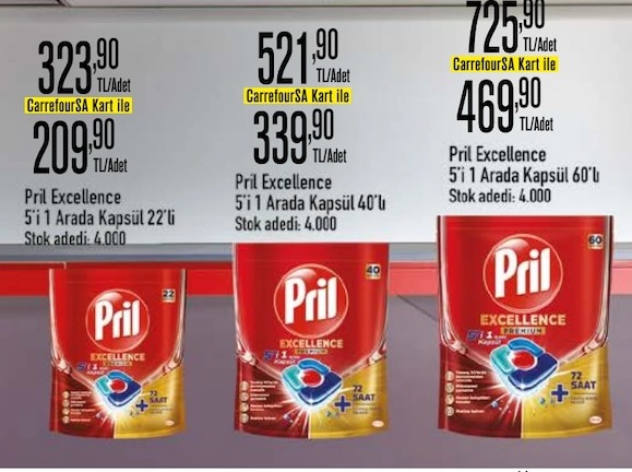 Pril Excellence 5'I 1 Arada Kapsül 40'Lı