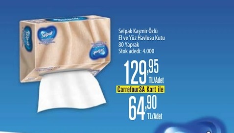 Selpak Kaşmir Özlü El Ve Yüz Havlusu Kutu 80 Yaprak