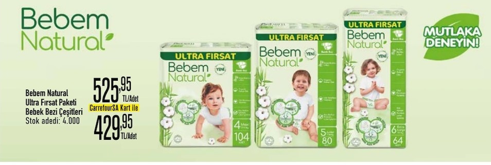 Bebem Natural Ultra Fırsat Bebek Bezi Çeşitleri