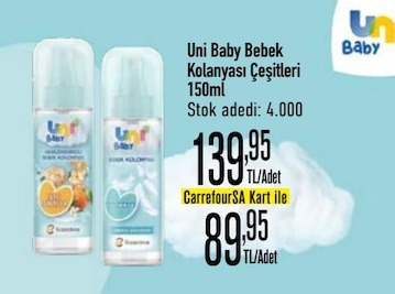 Uni Baby Bebek Kolonyası Çeşitleri 150Ml