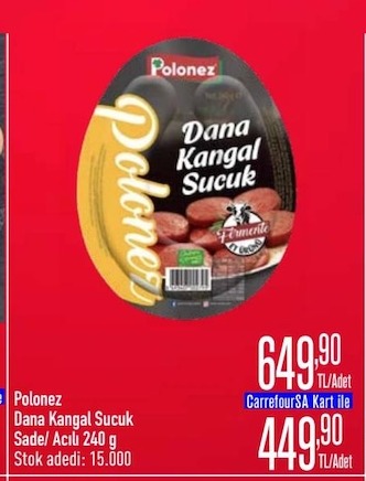 Polonez Dana Kangal Sucuk Sade/ Acılı 240 G
