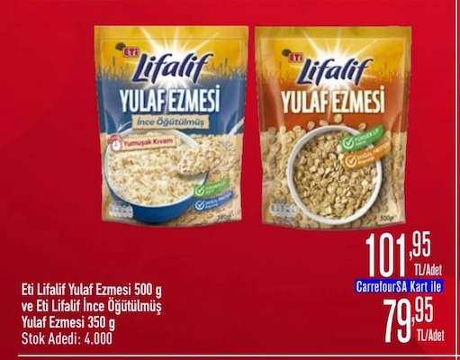 Eti Lifalif Yulaf Ezmesi 500 G Ve Eti Lifalif İnce Öğütülmüş Yulaf Ezmesi 350 G