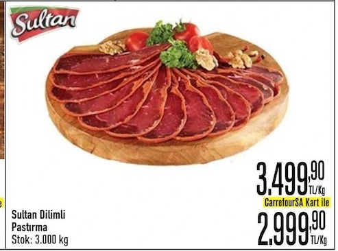 Sultan Dilimli Pastırma 3.000 Kg