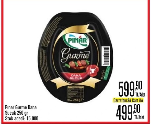 Pinar Gurme Dana Sucuk 250 Gr