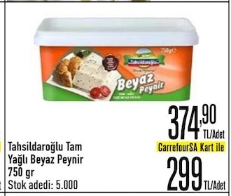 Tahsildaroğlu Tam Yağlı Beyaz Peynir 750 Gr