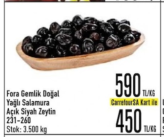 Fora Gemlik Doğal Yağlı Salamura Açık Siyah Zeytin 450 Kg