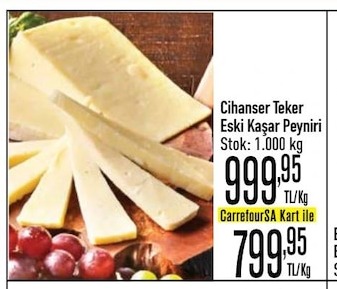 Cihanser Teker Eski Kaşar Peyniri 1 Kg