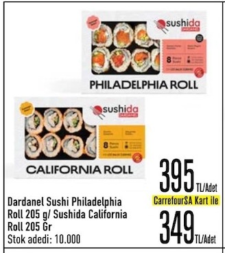 Dardanel Sushi Philadelphia Roll 205G / Sushida California Roll 205 Gr