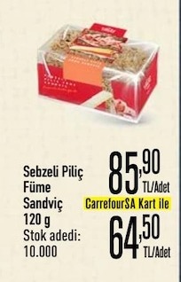 Sebzeli Piliç Füme Sandviç 120G