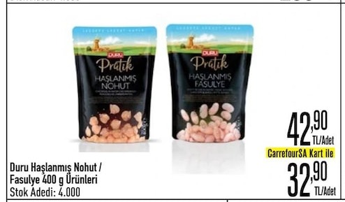 Duru Haşlanmış Nohut / Fasulye 400 G Ürünleri