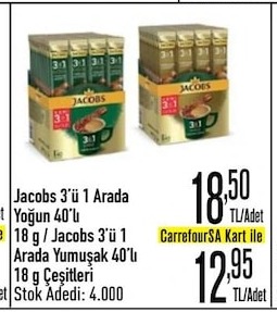 Jacobs 3'Ü 1 Arada Yoğun 40'Lı 18 G / Jacobs 3'Ü 1 Arada Yumuşak 40'Lı 18 G Çeşitleri