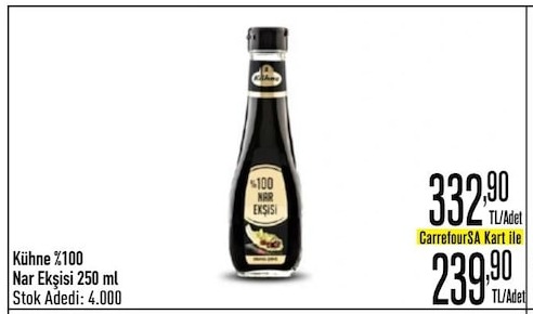 Kuhne %100 Nar Eksisi 250 Ml