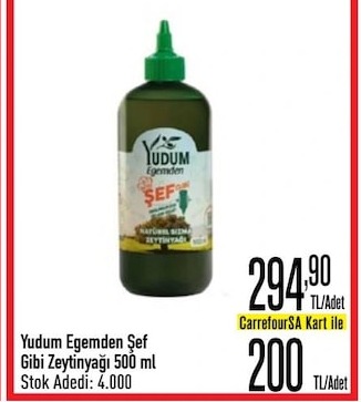 Yudum Egemden Şef Gibi Zeytinyağı 500 Ml