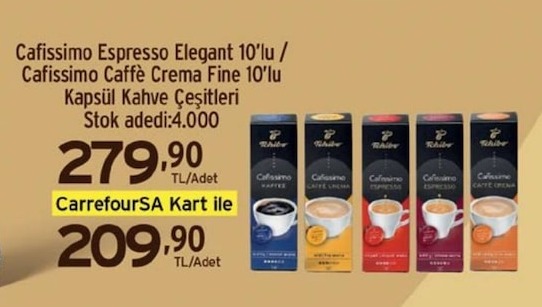 Cafissimo Espresso Elegant 10'Lu / Cafissimo Caffè Crema Fine 10'Lu Kapsül Kahve Çeşitleri