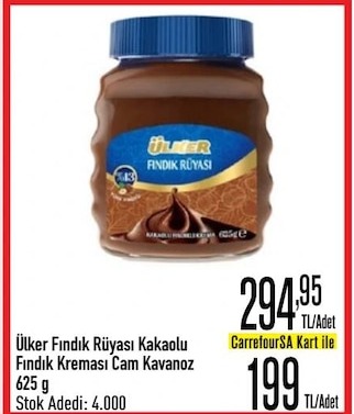 Ülker Fındık Rüyası Kakaolu Fındık Kreması Cam Kavanoz 625 G