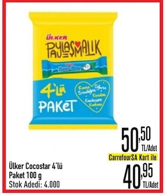 Ülker Cocostar 4'Lü Paket 100 G