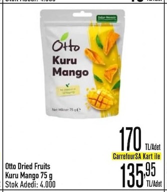 Otto Dried Fruits Kuru Mango 75G