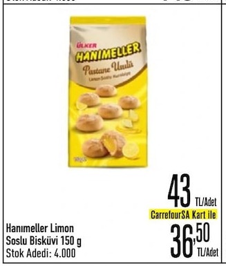 Ülker Hanımeller Limon Soslu Bisküvi 150 G