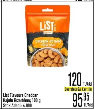 List Flavours Cheddar Kajulu Kızartılmış 100 G