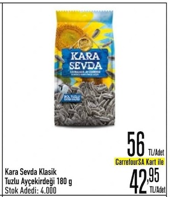 Kara Sevda Klasik Tuzlu Ayçekirdeği 180 G