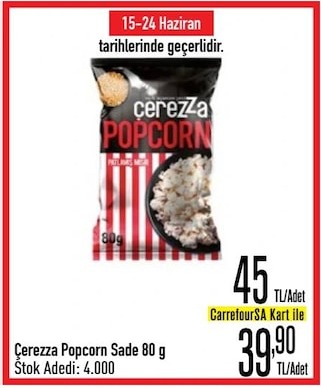 Cerezza Popcorn Sade 80 G