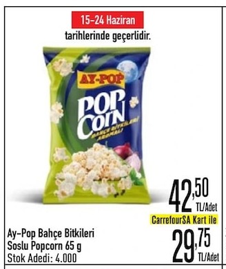 Ay-Pop Bahçe Bitkileri Soslu Popcorn 65G