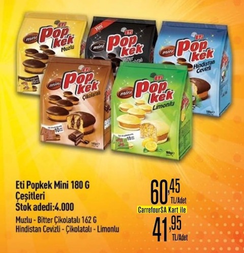 Eti Popkek Mini 180 G Çeşitleri