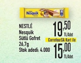 Nestlé Nesquik Sütlü Gofret 26,7G