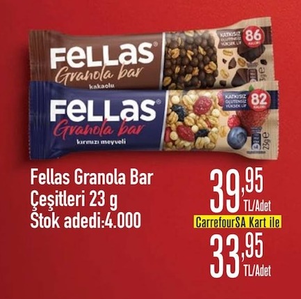 Fellas Granola Bar Çeşitleri 23G