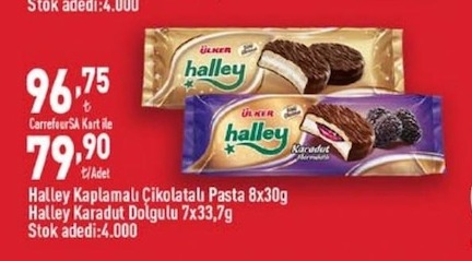 Ülker Halley Kaplamalı Çikolatalı Pasta 8X30G