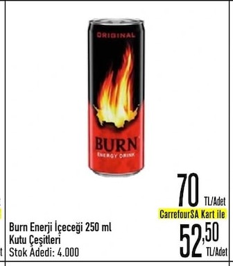 Burn Enerji İçeceği 250 Ml Kutu Çeşitleri