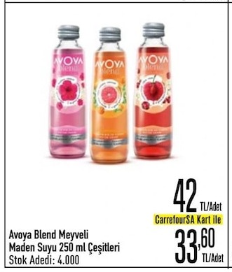 Avoya Blend Meyveli Maden Suyu 250Ml Çeşitleri