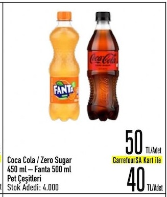 Coca Cola / Zero Sugar 450Ml - Fanta 500Ml Pet Çeşitleri