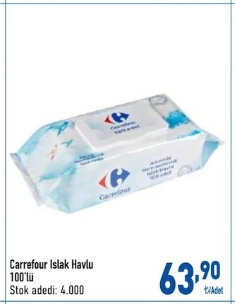 Carrefour Islak Havlu 100 Adet